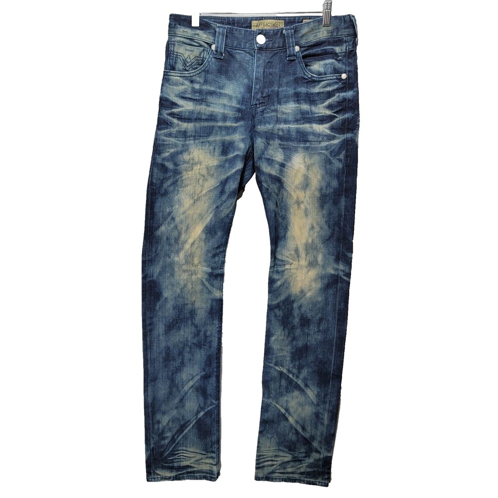Affliction Gage Jeans Mens 31x35 Faded Acid Wash Denim Grunge Punk Streetwear